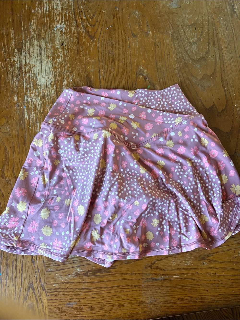 aerie real me crossover tennis skirt pink floral
